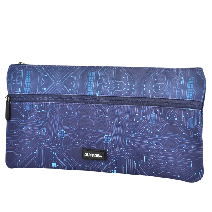 Large School Pencil Case Blue Ai Circuit - PRE ORDER SHIPPING 9TH NOVEMBER 2026