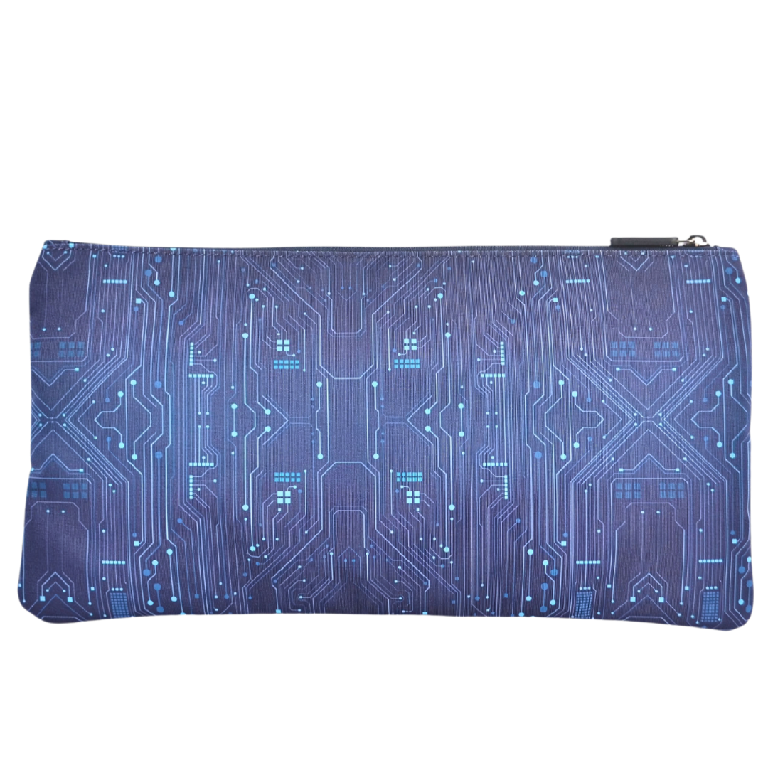 Large School Pencil Case Blue Ai Circuit - PRE ORDER SHIPPING 9TH NOVEMBER 2026