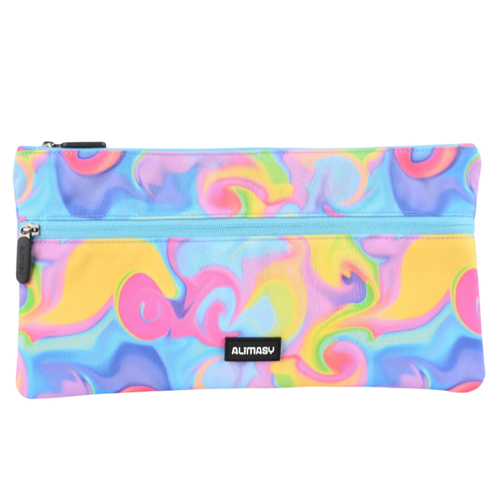 Large School Pencil Case Abstract Neon Waves - PRE ORDER SHIPPING 9TH NOVEMBER 2026
