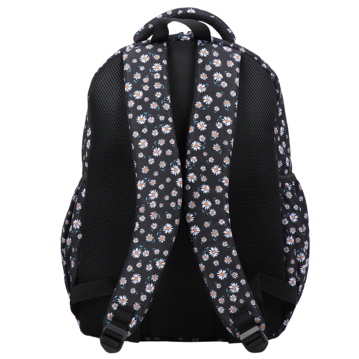 Black Daisies Large Backpack