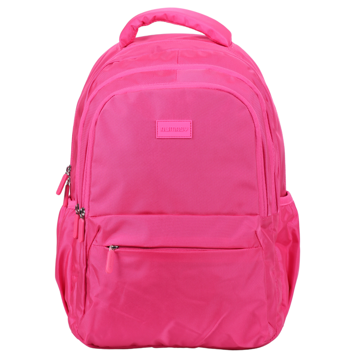 Pink large spacious 900d backpack with chest strap and luggage strap