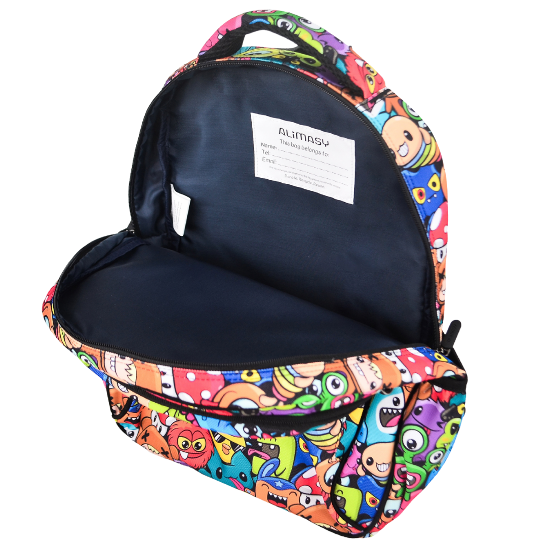 Midsize Kids Backpack 900D Cute Cartoon Monsters - PRE ORDER SHIPPING 9TH NOVEMBER 2026