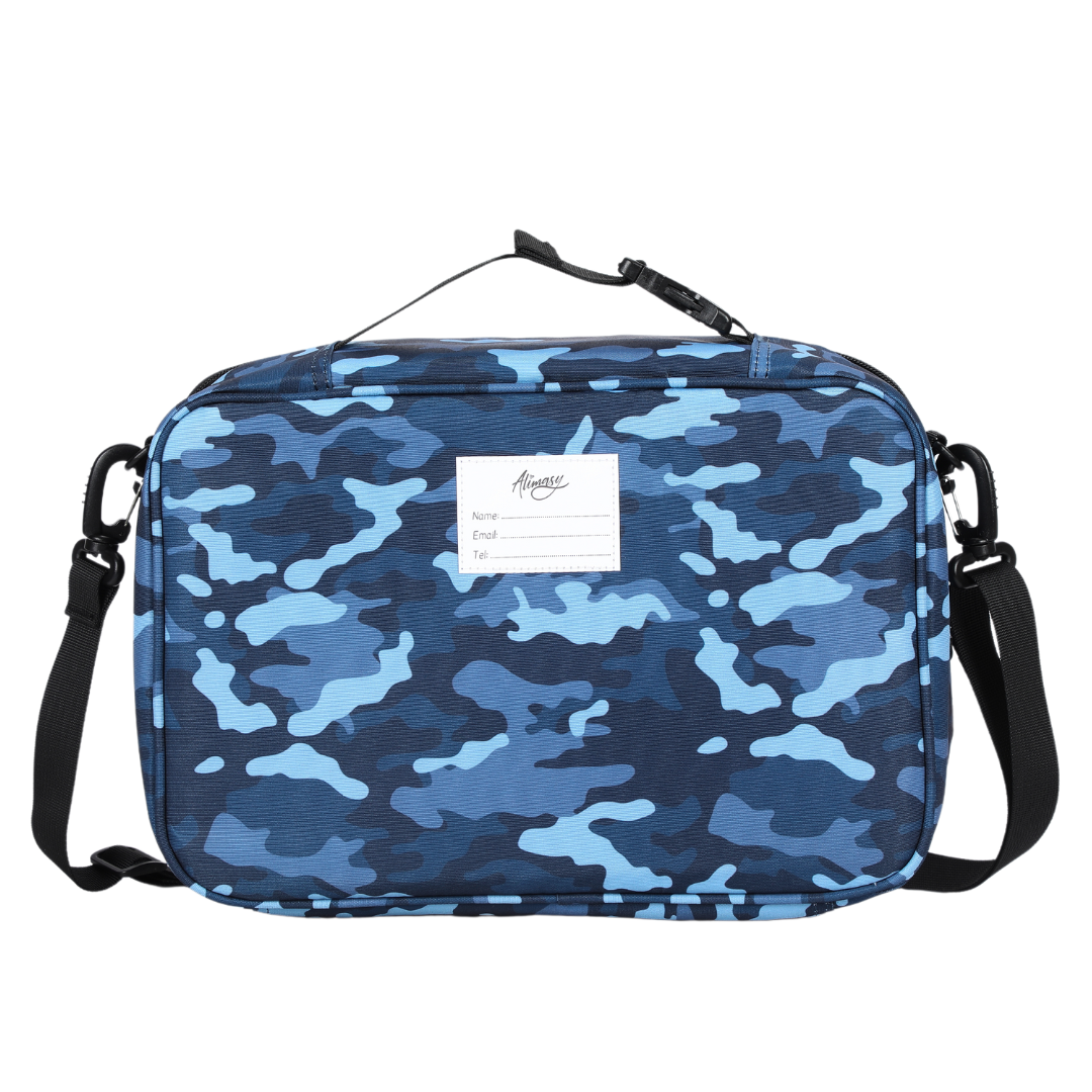 Small Insulated Lunch Bag Blue Camo