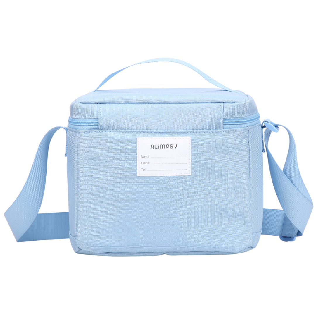 900D Tall Insulated Lunch Bag Light Baby Blue