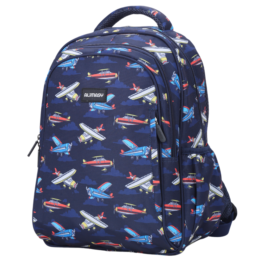 Planes Midsize Kids Backpack front view lightweight waterproof daycare, preschool, kinder and primary school bag Australia NZ