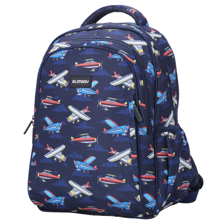 Planes Midsize Kids Backpack front view lightweight waterproof daycare, preschool, kinder and primary school bag Australia NZ