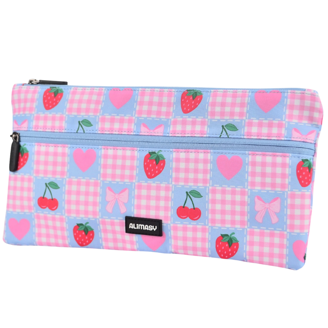 Large School Pencil Case Pretty Gingham - PRE ORDER SHIPPING 9TH NOVEMBER 2026